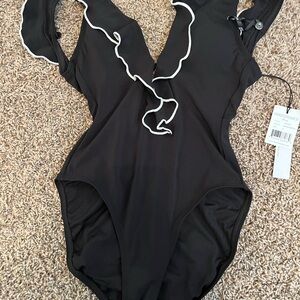 Robin Piccone Black Swimsuit with White Accents
